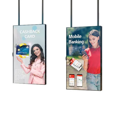 55 นิ้ว Window LCD Display Indoor ความสว่างสูงเพดานแขวนโฆษณาปลีก