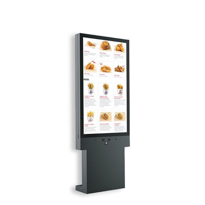 43 นิ้ว Lcd Outdoor Kiosk 2500 Nits ความสว่างสําหรับโฆษณาร้านอาหาร