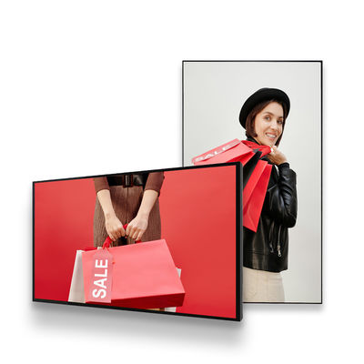 เครื่องเล่นโฆษณาจอ LCD ประชาชน เครื่องเล่นสื่อติดผนัง 55 นิ้ว