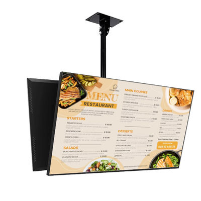 8mm Ultra Narrow Restaurant Indoor Digital Menu Board สําหรับโฆษณาอาหารเร็ว
